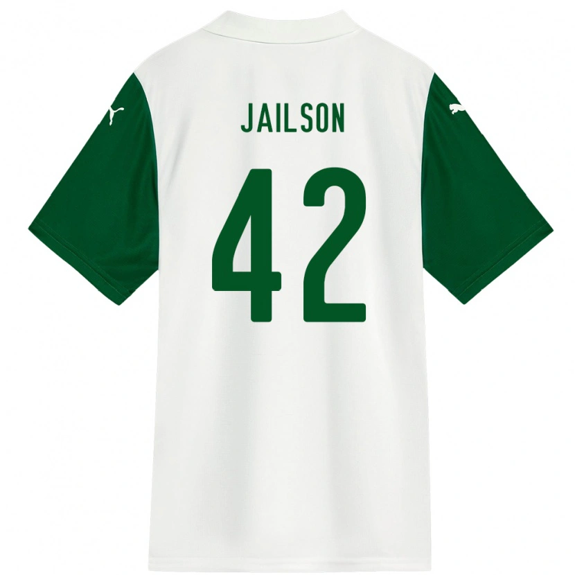 Danxen Uomo Maglia Jailson #42 Bianco Verde Kit Gara Away 2025/26 Maglietta
