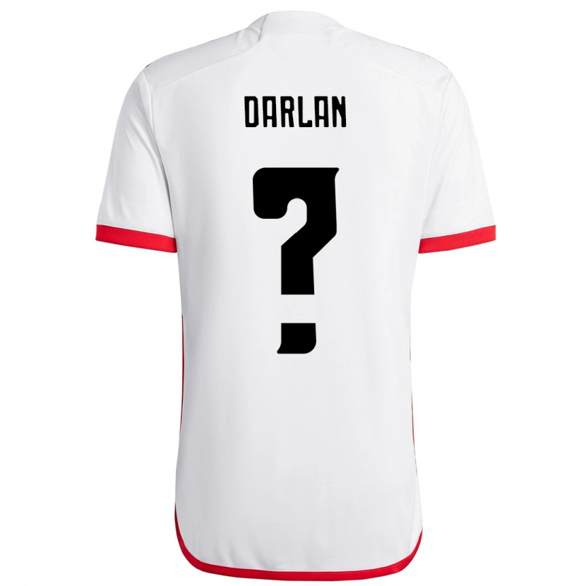 Danxen Uomo Maglia Darlan Batista #0 Bianco Rosso Kit Gara Away 2025/26 Maglietta