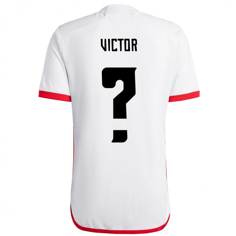 Danxen Uomo Maglia João Victor #0 Bianco Rosso Kit Gara Away 2025/26 Maglietta