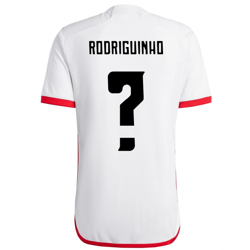 Danxen Uomo Maglia Rodriguinho #0 Bianco Rosso Kit Gara Away 2025/26 Maglietta