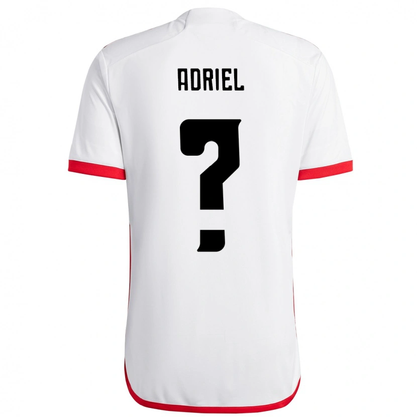 Danxen Uomo Maglia Adriel #0 Bianco Rosso Kit Gara Away 2025/26 Maglietta