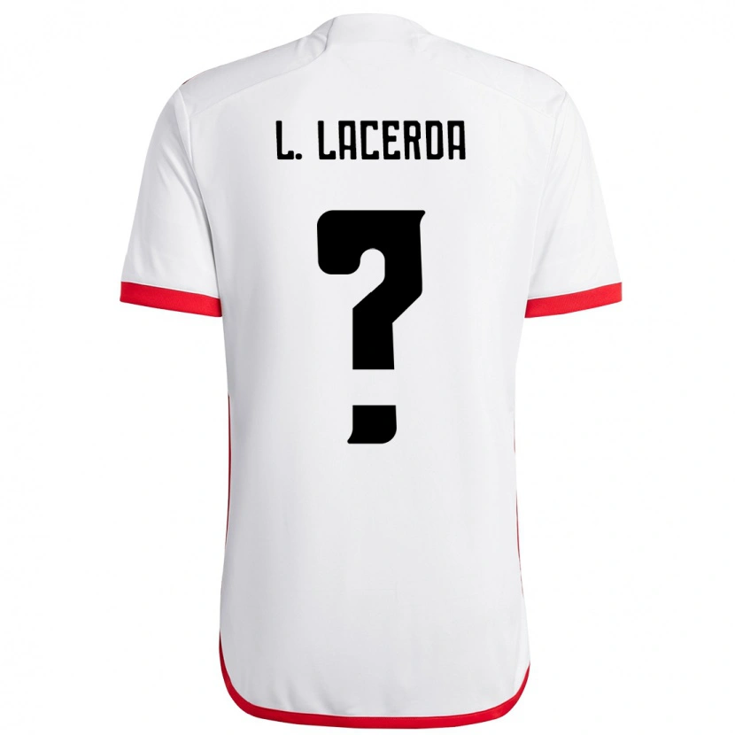 Danxen Uomo Maglia Iago Lacerda #0 Bianco Rosso Kit Gara Away 2025/26 Maglietta