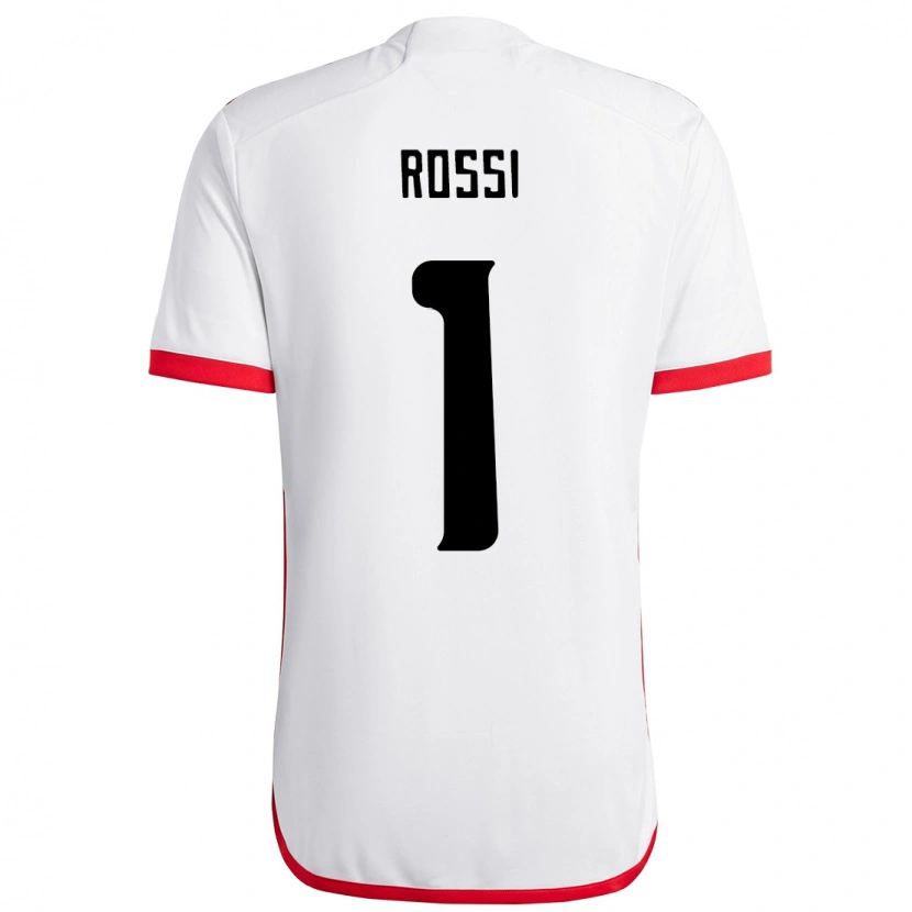 Danxen Uomo Maglia Agustín Rossi #1 Bianco Rosso Kit Gara Away 2025/26 Maglietta