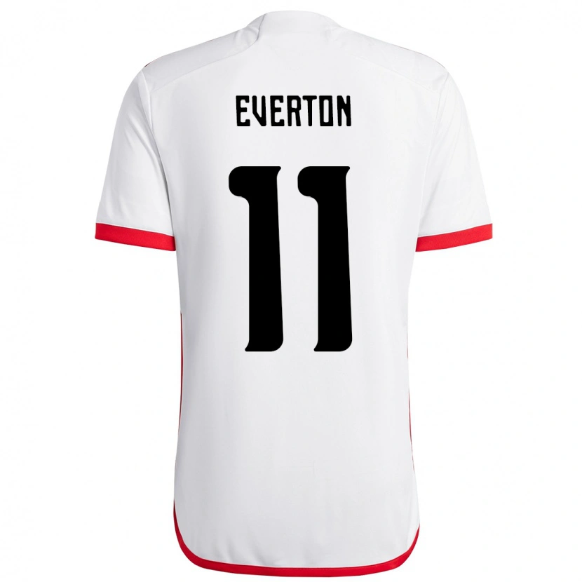 Danxen Uomo Maglia Everton #11 Bianco Rosso Kit Gara Away 2025/26 Maglietta