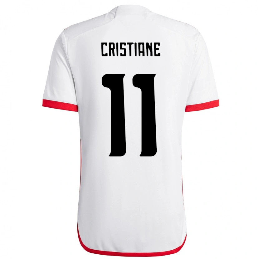 Danxen Uomo Maglia Cristiane #11 Bianco Rosso Kit Gara Away 2025/26 Maglietta