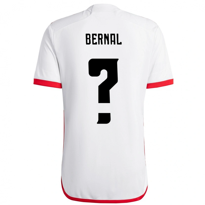 Danxen Uomo Maglia Scarlett Bernal #0 Bianco Rosso Kit Gara Away 2025/26 Maglietta