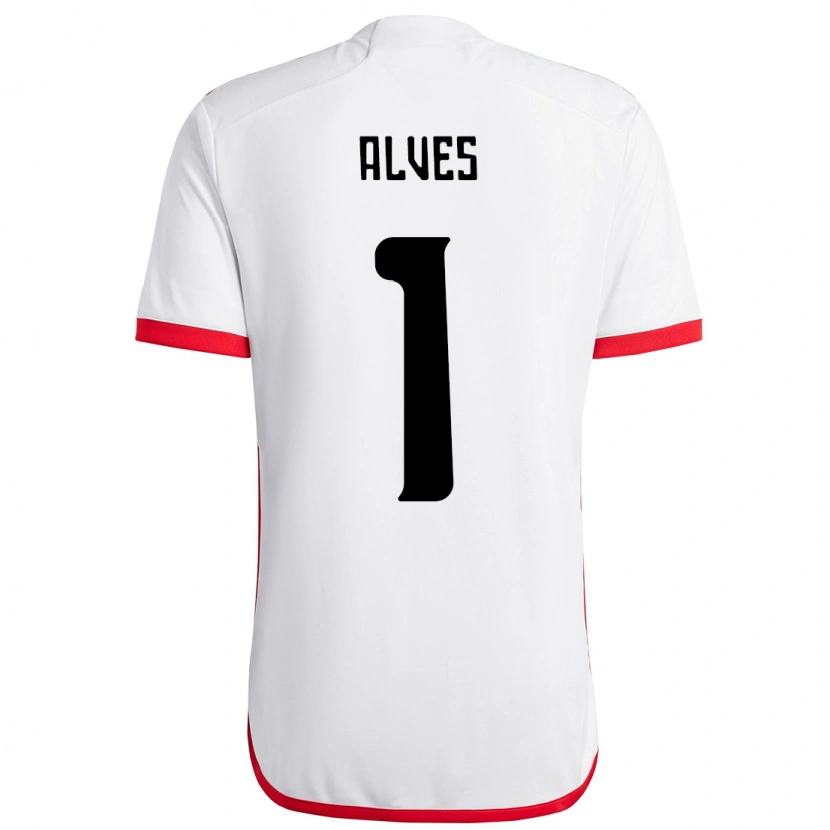 Danxen Uomo Maglia Diego Alves #1 Bianco Rosso Kit Gara Away 2025/26 Maglietta