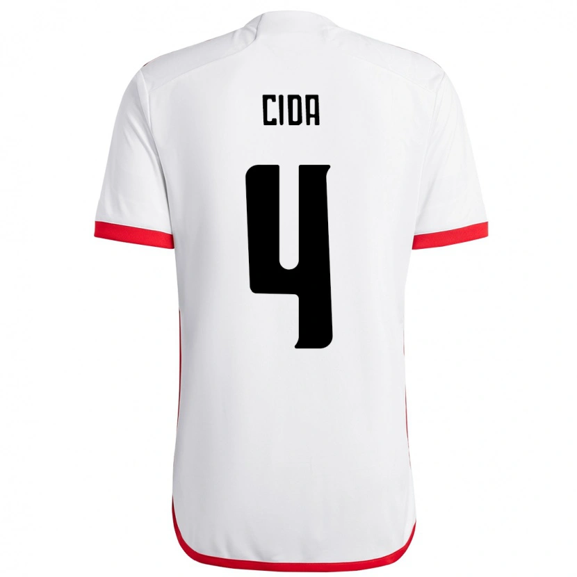 Danxen Uomo Maglia Cida #4 Bianco Rosso Kit Gara Away 2025/26 Maglietta