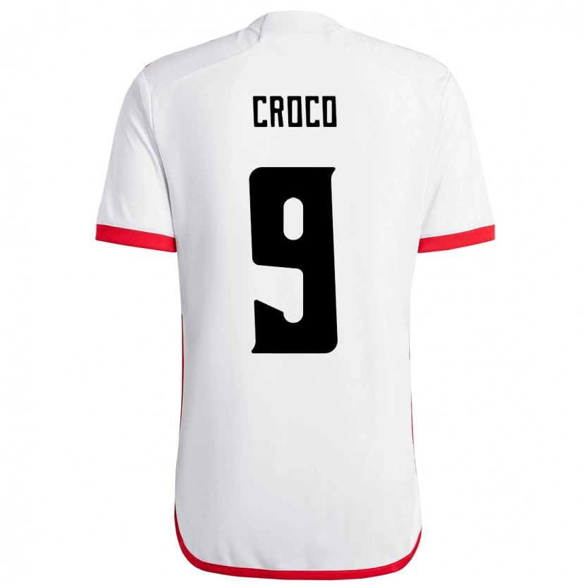 Danxen Uomo Maglia Gabi Croco #9 Bianco Rosso Kit Gara Away 2025/26 Maglietta