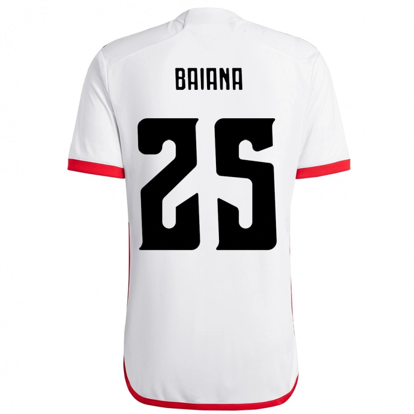 Danxen Uomo Maglia Larissa Baiana #25 Bianco Rosso Kit Gara Away 2025/26 Maglietta