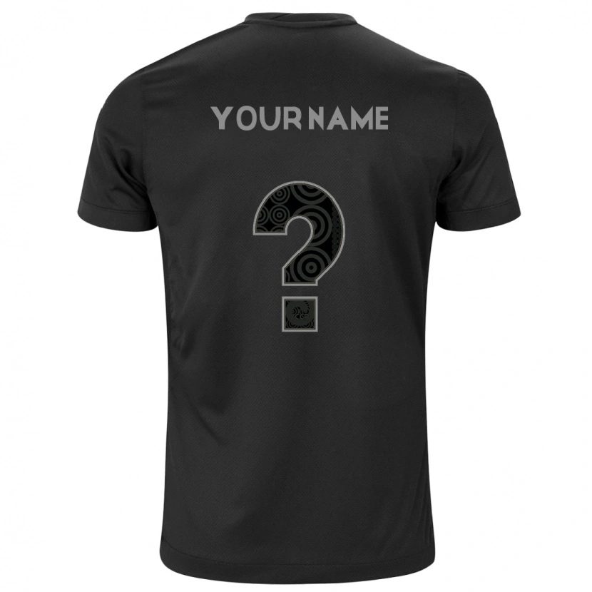 Danxen Uomo Maglia Il Tuo Nome #0 Nero Bianco Kit Gara Away 2025/26 Maglietta