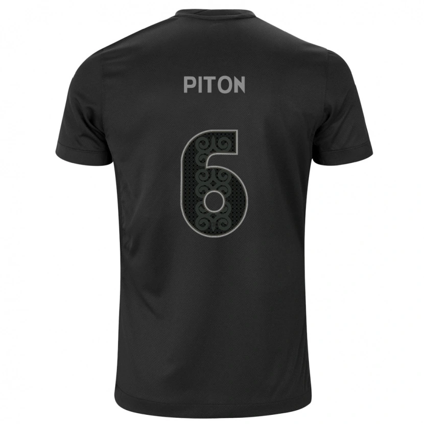 Danxen Uomo Maglia Lucas Piton #6 Nero Bianco Kit Gara Away 2025/26 Maglietta