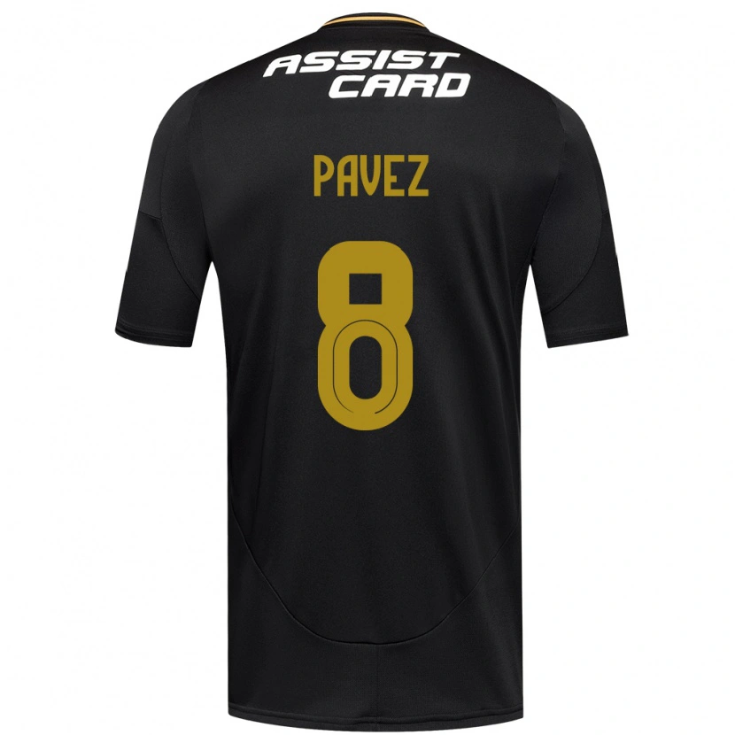 Danxen Uomo Maglia Esteban Pavez #8 Nero Bianco Kit Gara Away 2025/26 Maglietta