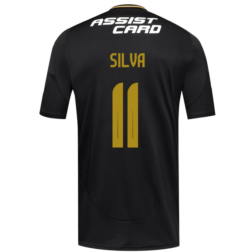 Danxen Uomo Maglia Martín Silva #11 Nero Bianco Kit Gara Away 2025/26 Maglietta