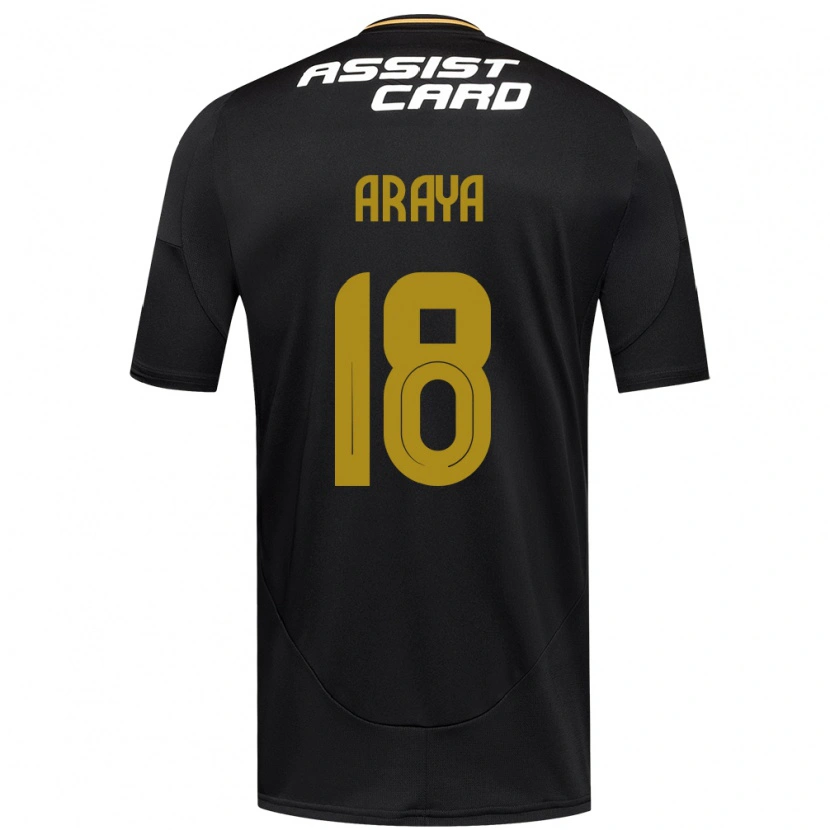 Danxen Uomo Maglia Benjamín Araya #18 Nero Bianco Kit Gara Away 2025/26 Maglietta