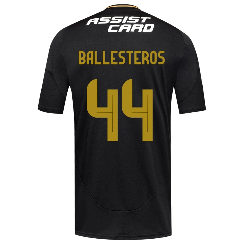 Danxen Uomo Maglia Martín Ballesteros #44 Nero Bianco Kit Gara Away 2025/26 Maglietta