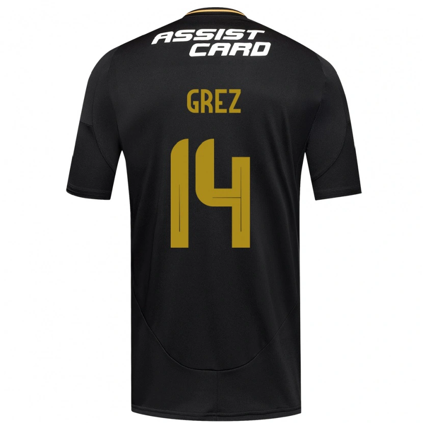 Danxen Uomo Maglia Javiera Grez #14 Nero Bianco Kit Gara Away 2025/26 Maglietta
