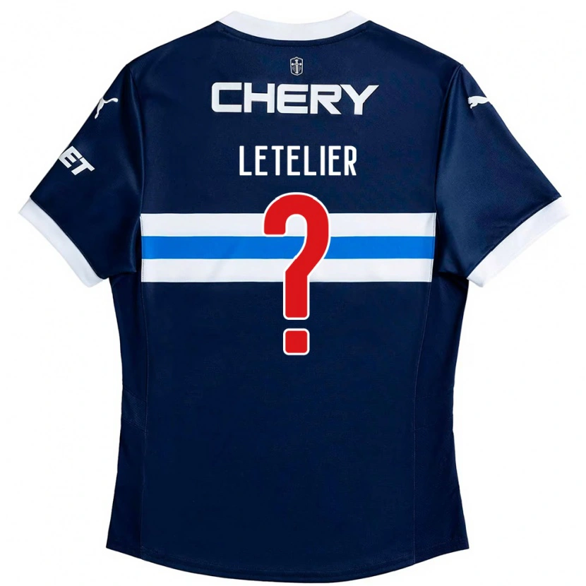 Danxen Uomo Maglia Nicolás Letelier #0 Blu Royal Bianco Kit Gara Away 2025/26 Maglietta