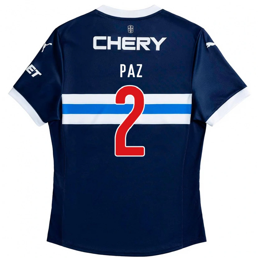 Danxen Uomo Maglia Nehuen Paz #2 Blu Royal Bianco Kit Gara Away 2025/26 Maglietta
