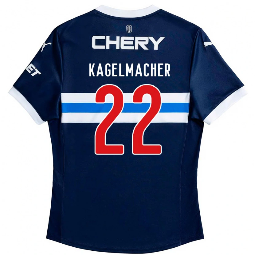 Danxen Uomo Maglia Gary Kagelmacher #22 Blu Royal Bianco Kit Gara Away 2025/26 Maglietta