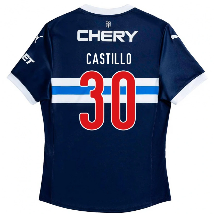 Danxen Uomo Maglia Nicolas Castillo #30 Blu Royal Bianco Kit Gara Away 2025/26 Maglietta