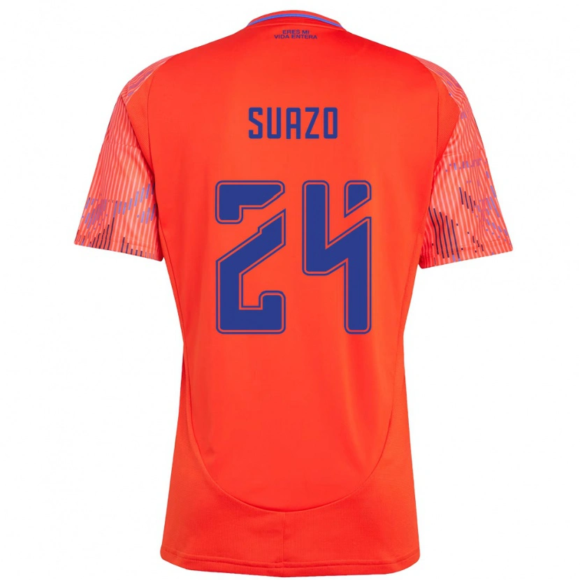 Danxen Uomo Maglia Arantza Suazo #24 Arancione Rosso Kit Gara Away 2025/26 Maglietta