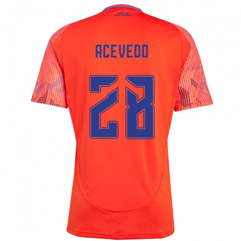 Danxen Uomo Maglia Florencia Acevedo #28 Arancione Rosso Kit Gara Away 2025/26 Maglietta