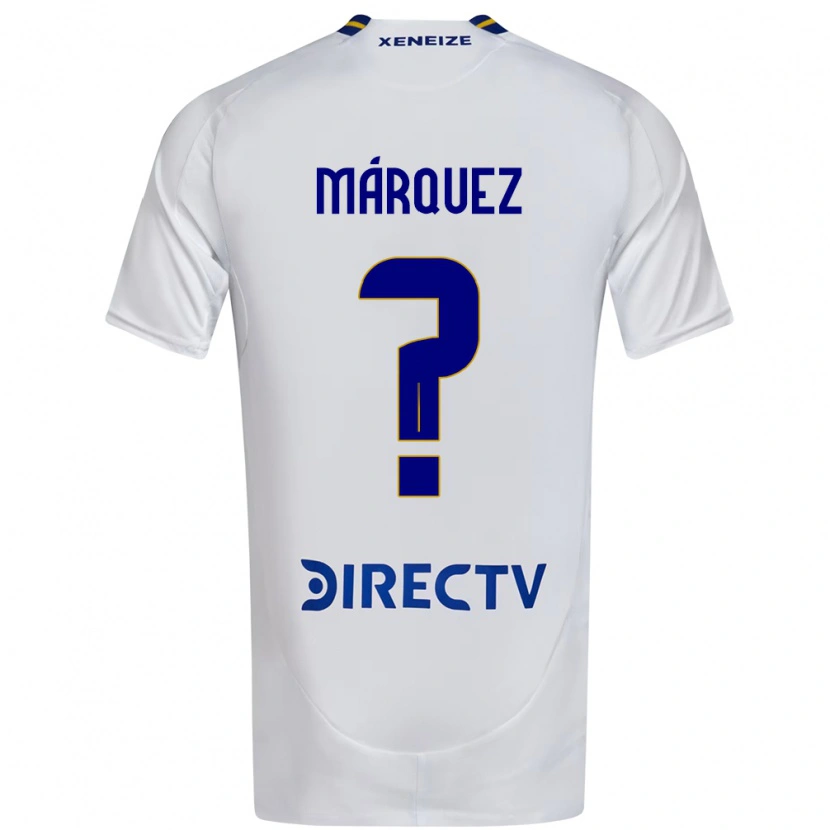 Danxen Uomo Maglia Tomás Márquez #0 Bianco Blu Kit Gara Away 2025/26 Maglietta