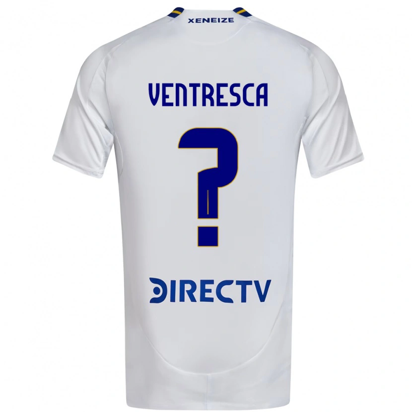 Danxen Uomo Maglia Fabricio Ventresca #0 Bianco Blu Kit Gara Away 2025/26 Maglietta
