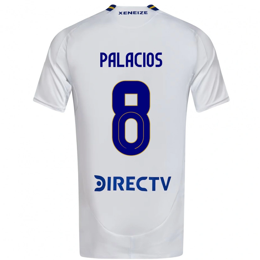 Danxen Uomo Maglia Carlos Palacios #8 Bianco Blu Kit Gara Away 2025/26 Maglietta