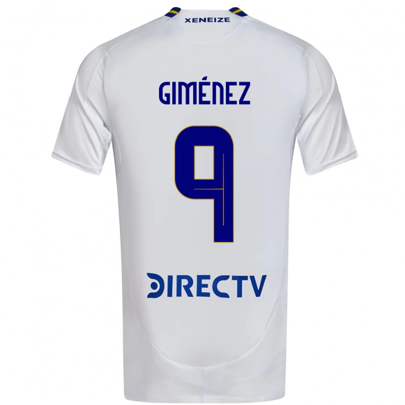 Danxen Uomo Maglia Milton Giménez #9 Bianco Blu Kit Gara Away 2025/26 Maglietta