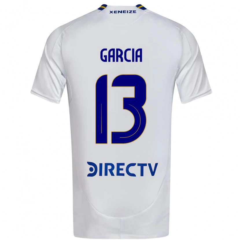 Danxen Uomo Maglia Javier García #13 Bianco Blu Kit Gara Away 2025/26 Maglietta
