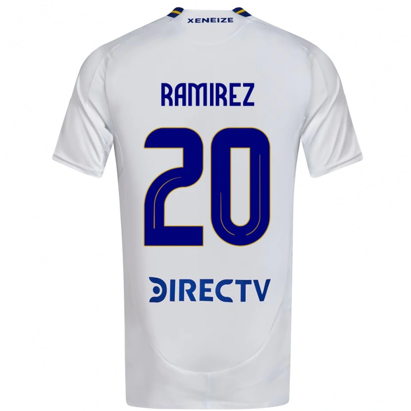 Danxen Uomo Maglia Juan Ramirez #20 Bianco Blu Kit Gara Away 2025/26 Maglietta