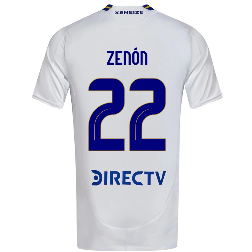 Danxen Uomo Maglia Kevin Zenón #22 Bianco Blu Kit Gara Away 2025/26 Maglietta