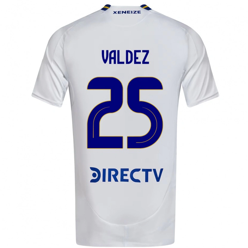 Danxen Uomo Maglia Bruno Valdez #25 Bianco Blu Kit Gara Away 2025/26 Maglietta