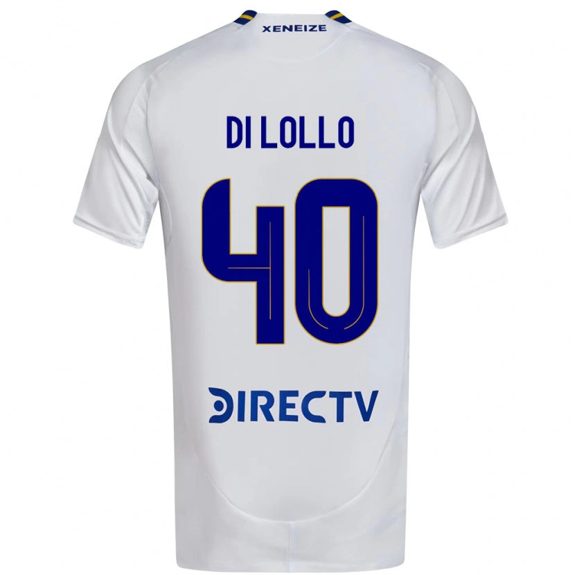 Danxen Uomo Maglia Lautaro Di Lollo #40 Bianco Blu Kit Gara Away 2025/26 Maglietta