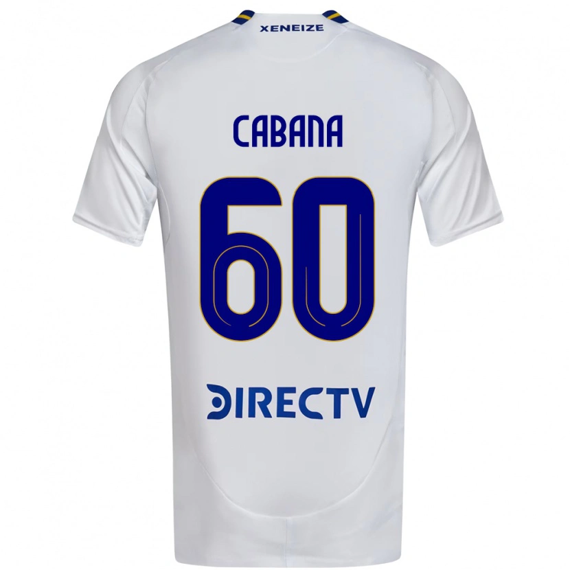 Danxen Uomo Maglia Juan Pablo Cabana #60 Bianco Blu Kit Gara Away 2025/26 Maglietta