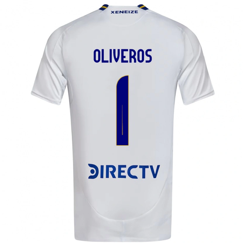 Danxen Uomo Maglia Laurina Oliveros #1 Bianco Blu Kit Gara Away 2025/26 Maglietta