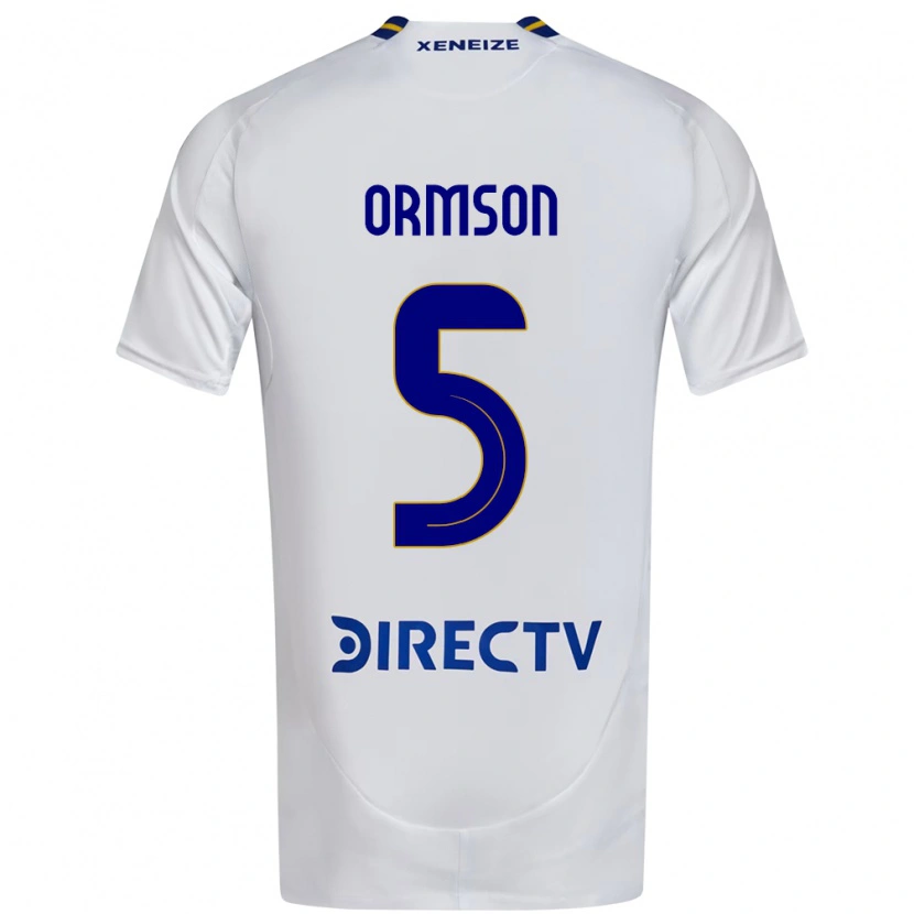 Danxen Uomo Maglia Emily Ormson #5 Bianco Blu Kit Gara Away 2025/26 Maglietta