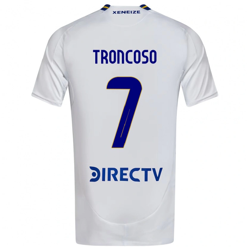Danxen Uomo Maglia Carolina Troncoso #7 Bianco Blu Kit Gara Away 2025/26 Maglietta