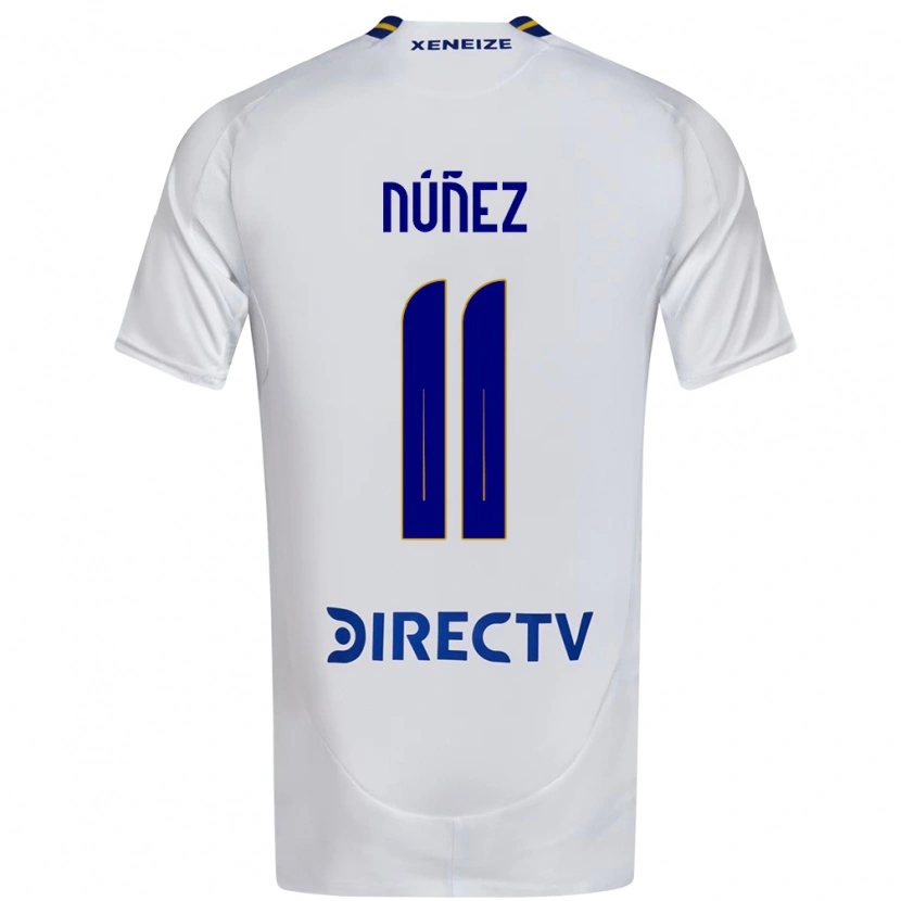 Danxen Uomo Maglia Kishi Núñez #11 Bianco Blu Kit Gara Away 2025/26 Maglietta