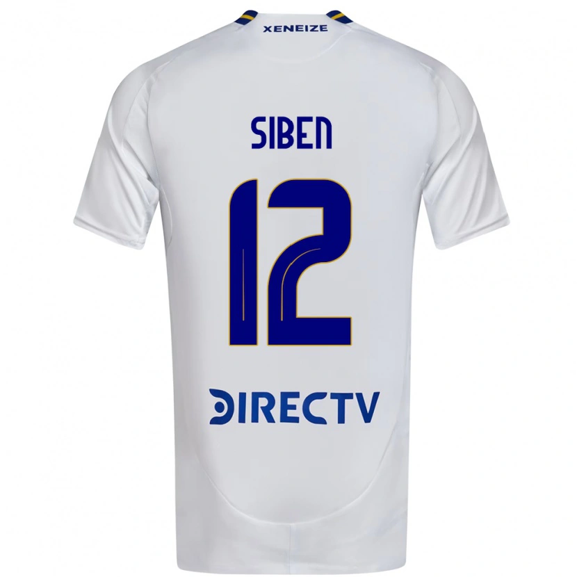 Danxen Uomo Maglia Priscila Siben #12 Bianco Blu Kit Gara Away 2025/26 Maglietta