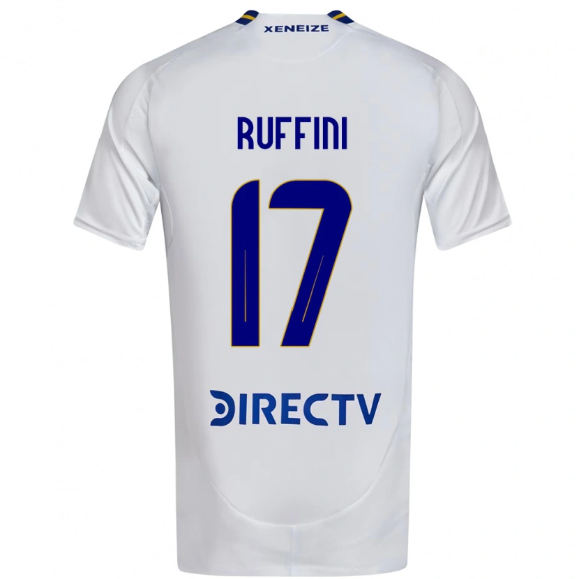 Danxen Uomo Maglia Lola Ruffini #17 Bianco Blu Kit Gara Away 2025/26 Maglietta