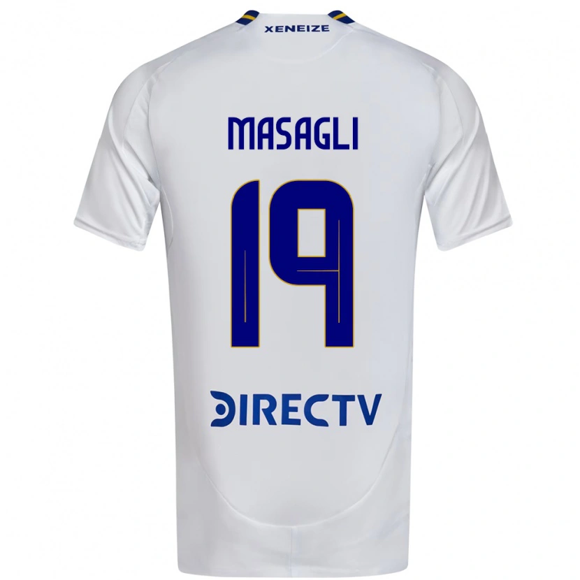 Danxen Uomo Maglia Yohana Masagli #19 Bianco Blu Kit Gara Away 2025/26 Maglietta