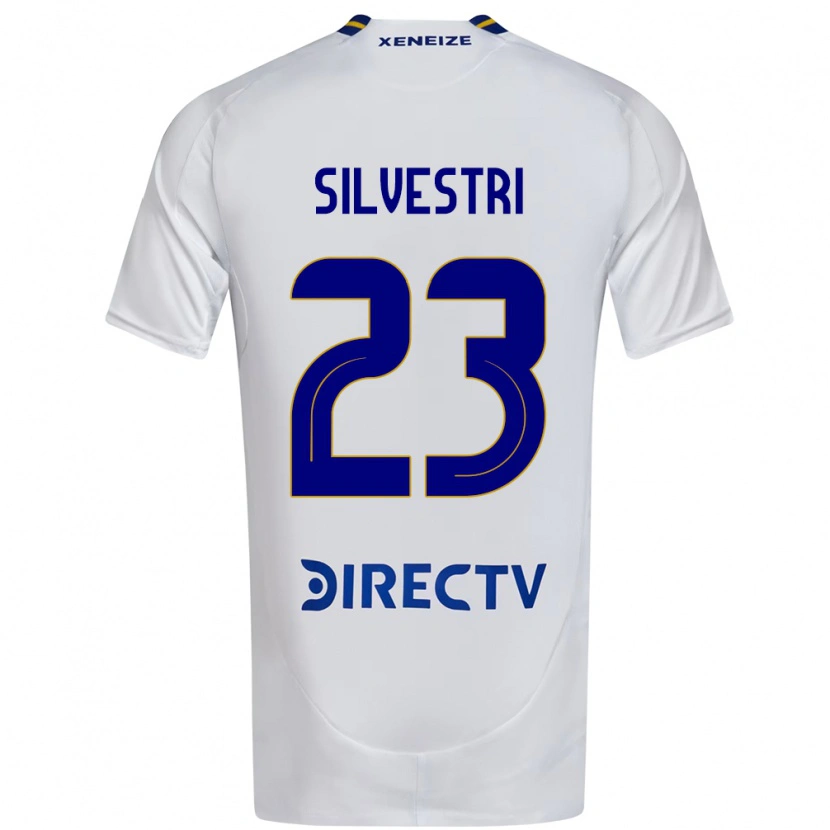 Danxen Uomo Maglia Delfina Silvestri #23 Bianco Blu Kit Gara Away 2025/26 Maglietta