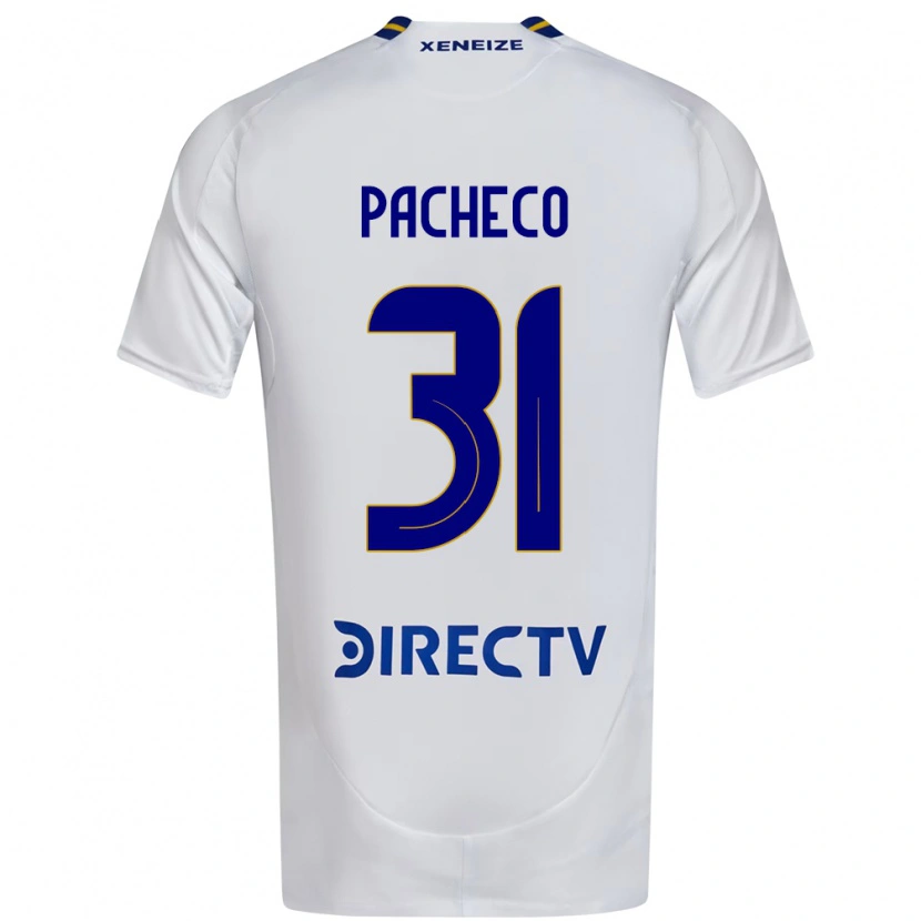 Danxen Uomo Maglia Costanza Pacheco #31 Bianco Blu Kit Gara Away 2025/26 Maglietta