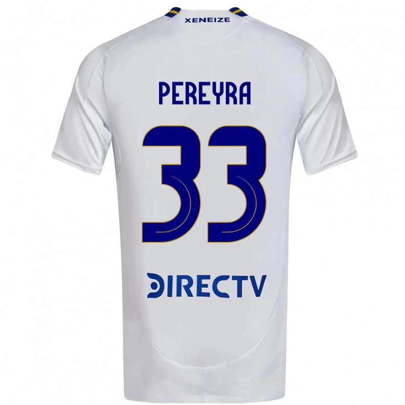 Danxen Uomo Maglia Araceli Pereyra #33 Bianco Blu Kit Gara Away 2025/26 Maglietta