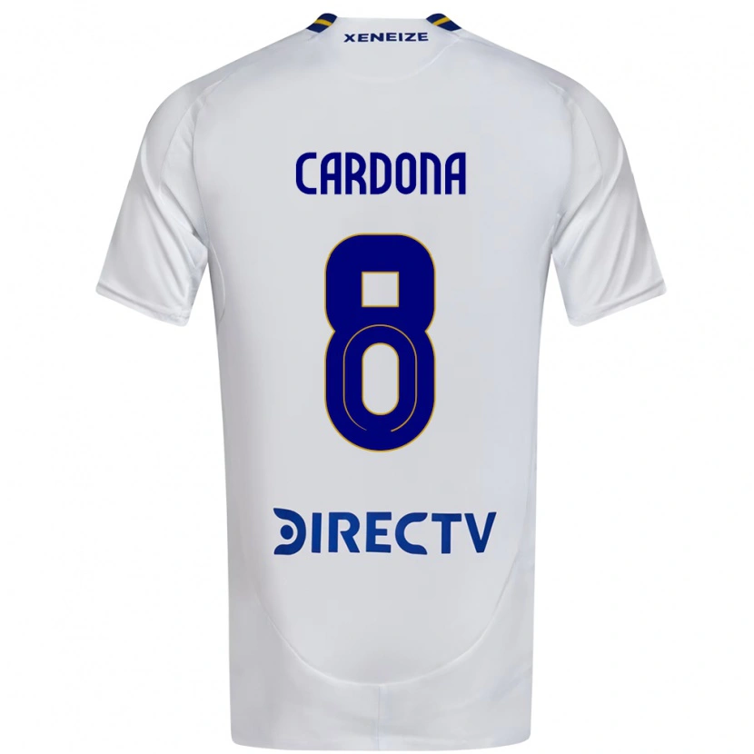 Danxen Uomo Maglia Edwin Cardona #8 Bianco Blu Kit Gara Away 2025/26 Maglietta