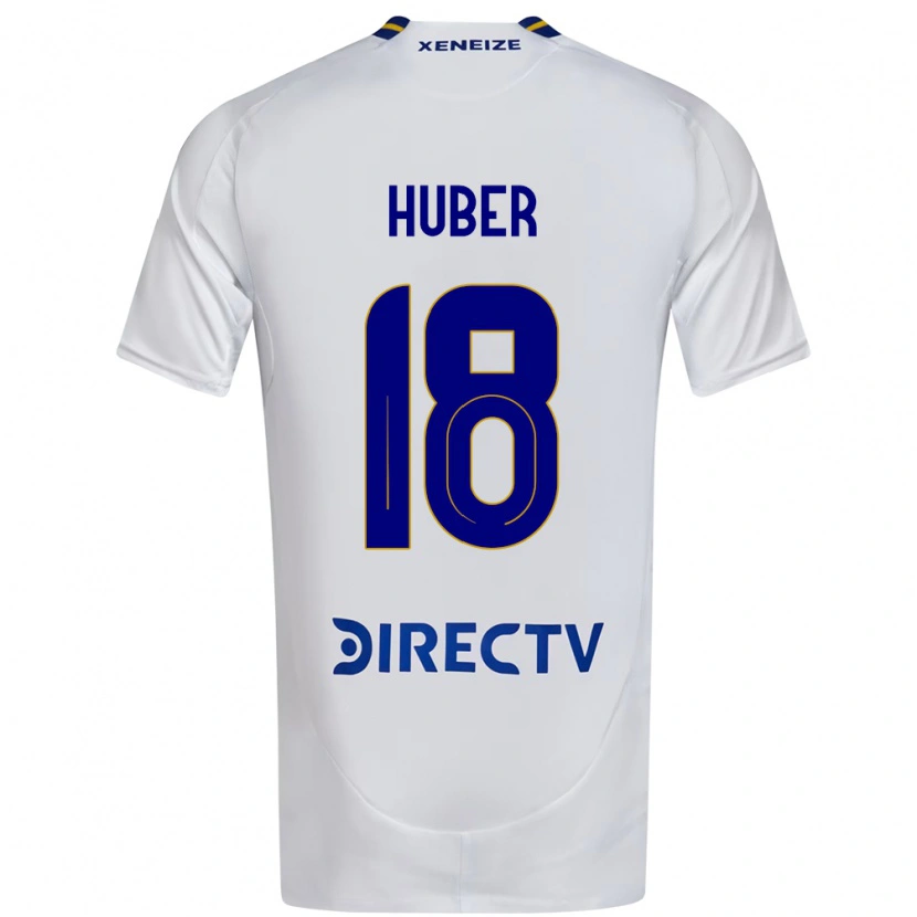 Danxen Uomo Maglia Clarisa Huber #18 Bianco Blu Kit Gara Away 2025/26 Maglietta