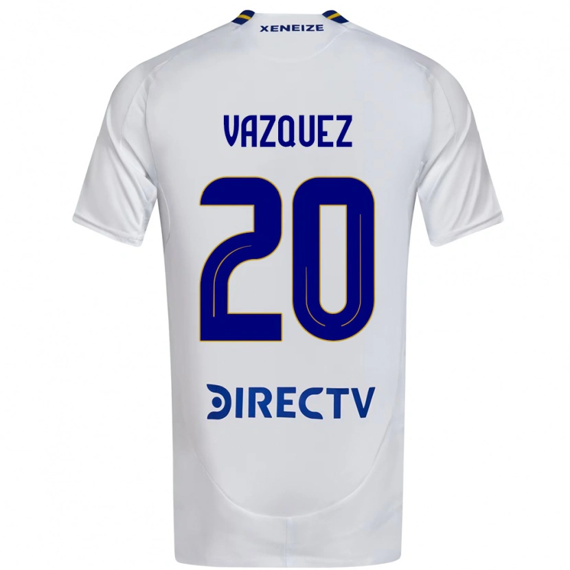 Danxen Uomo Maglia Constanza Vazquez #20 Bianco Blu Kit Gara Away 2025/26 Maglietta